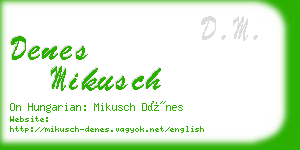 denes mikusch business card